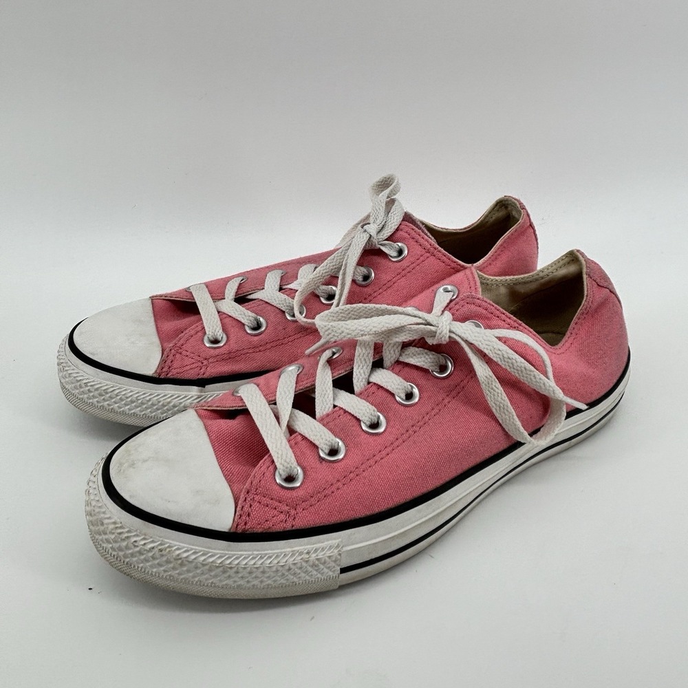 Converse All Star Sneakers Womens 7 Mens 9 Pink Canvas Low Top Retro Shoes EU40